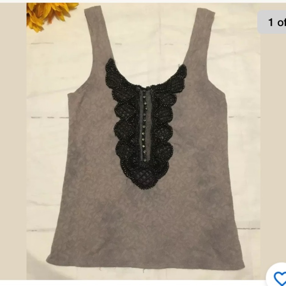 Free People‎ Womens Tank Top  Small Gray & Blk (c)